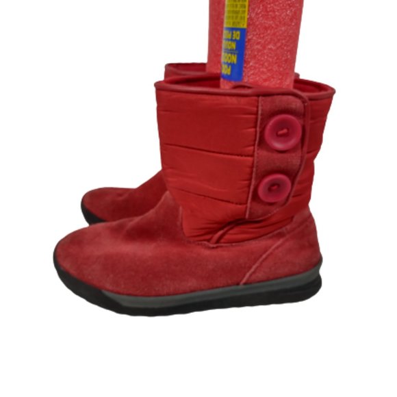 Lands' End Red Suede Boots Women Size 6.5 394102 Winter Boots Insulated - Picture 1 of 9
